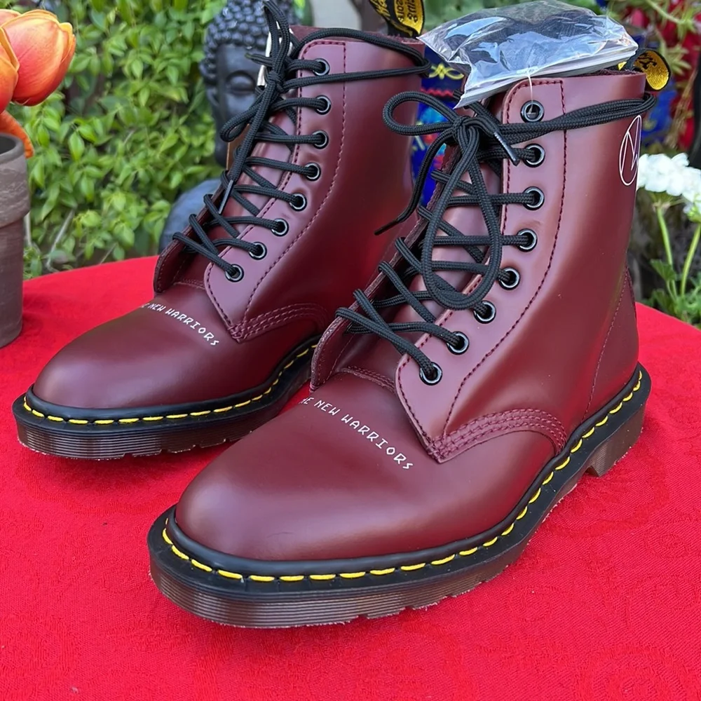 🏴󠁧󠁢󠁥󠁮󠁧󠁿 New MIE Undercover x Dr. Martens Cherry Red 1460 Boots UK 7 - Picture 7 of 17